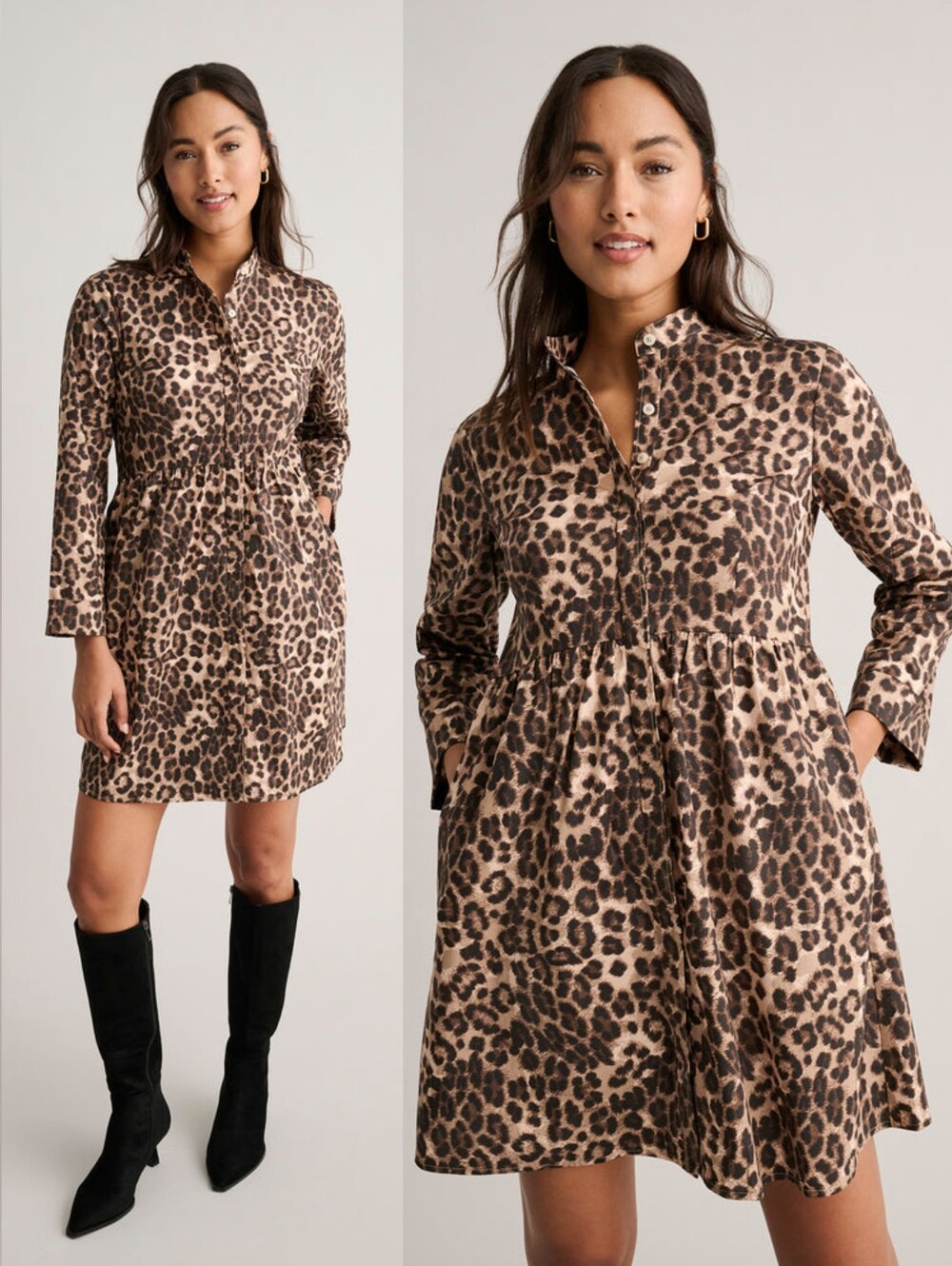 Untuckit Lauren Leopard Shirt Dress